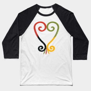 Sankofa Heart made in Pan African colors Baseball T-Shirt